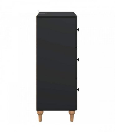 vidaXL Drawer Cabinet Black 66 x 34.5 x 90 cm Engineered Wood — V0672158134