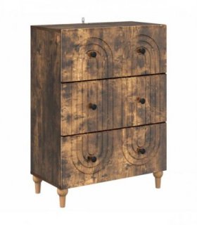 vidaXL Drawer Cabinet Smoked Oak 66 x 34.5 x 90 cm Engineered Wood — V0672158135