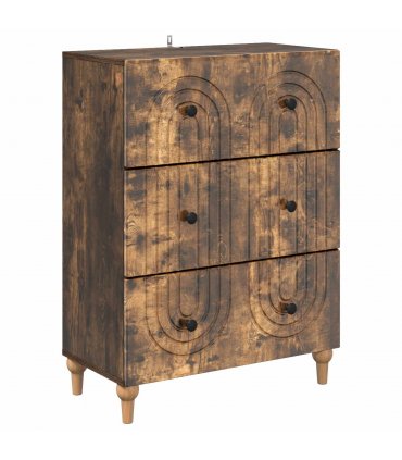 vidaXL Drawer Cabinet Smoked Oak 66 x 34.5 x 90 cm Engineered Wood — V0672158135