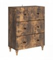 vidaXL Drawer Cabinet Smoked Oak 66 x 34.5 x 90 cm Engineered Wood — V0672158135