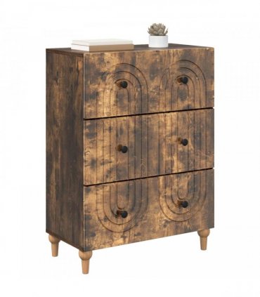 vidaXL Drawer Cabinet Smoked Oak 66 x 34.5 x 90 cm Engineered Wood — V0672158135
