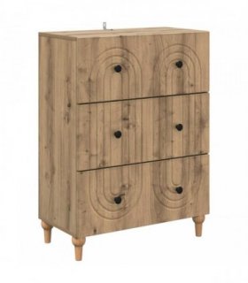 vidaXL Drawer Cabinet Artisan Oak 66 x 34.5 x 90 cm Engineered Wood — V0672158136