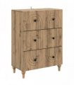 vidaXL Drawer Cabinet Artisan Oak 66 x 34.5 x 90 cm Engineered Wood — V0672158136