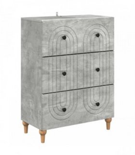 vidaXL Drawer Cabinet Concrete Grey 66 x 34.5 x 90 cm Engineered Wood — V0672158137