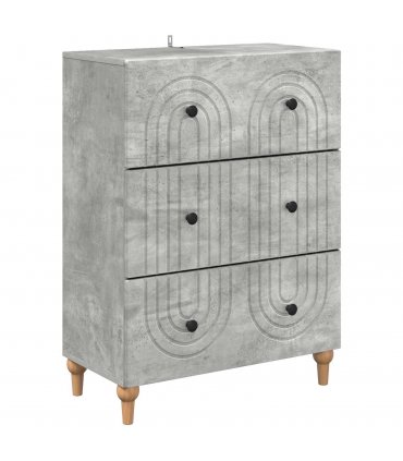 vidaXL Drawer Cabinet Concrete Grey 66 x 34.5 x 90 cm Engineered Wood — V0672158137
