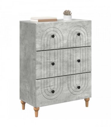 vidaXL Drawer Cabinet Concrete Grey 66 x 34.5 x 90 cm Engineered Wood — V0672158137