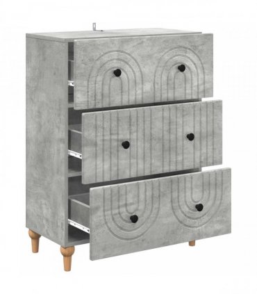 vidaXL Drawer Cabinet Concrete Grey 66 x 34.5 x 90 cm Engineered Wood — V0672158137
