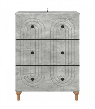 vidaXL Drawer Cabinet Concrete Grey 66 x 34.5 x 90 cm Engineered Wood — V0672158137