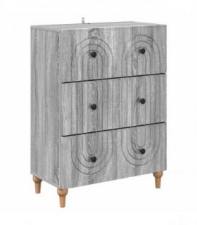 vidaXL Drawer Cabinet Grey Sonoma 66 x 34.5 x 90 cm Engineered Wood — V0672158138