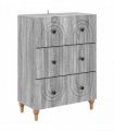 vidaXL Drawer Cabinet Grey Sonoma 66 x 34.5 x 90 cm Engineered Wood — V0672158138