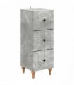 vidaXL Drawer Cabinet Concrete Grey 33 x 34.5 x 90 cm Engineered Wood — V0672158144
