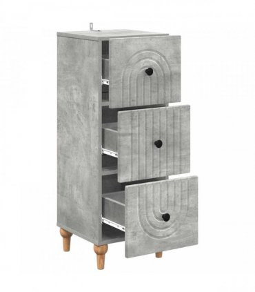 vidaXL Drawer Cabinet Concrete Grey 33 x 34.5 x 90 cm Engineered Wood — V0672158144