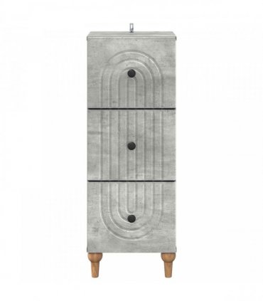 vidaXL Drawer Cabinet Concrete Grey 33 x 34.5 x 90 cm Engineered Wood — V0672158144
