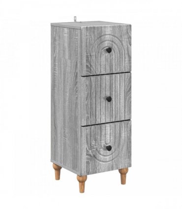 vidaXL Drawer Cabinet Grey Sonoma 33 x 34.5 x 90 cm Engineered Wood — V0672158145