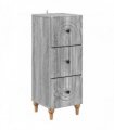 vidaXL Drawer Cabinet Grey Sonoma 33 x 34.5 x 90 cm Engineered Wood — V0672158145