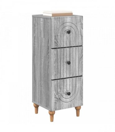 vidaXL Drawer Cabinet Grey Sonoma 33 x 34.5 x 90 cm Engineered Wood — V0672158145