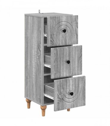 vidaXL Drawer Cabinet Grey Sonoma 33 x 34.5 x 90 cm Engineered Wood — V0672158145
