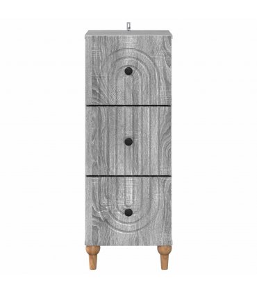 vidaXL Drawer Cabinet Grey Sonoma 33 x 34.5 x 90 cm Engineered Wood — V0672158145