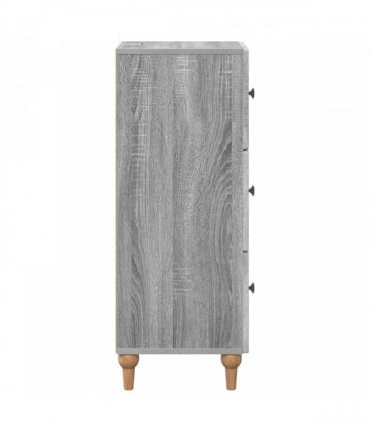 vidaXL Drawer Cabinet Grey Sonoma 33 x 34.5 x 90 cm Engineered Wood — V0672158145