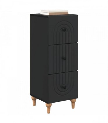 vidaXL Drawer Cabinet Black 33 x 34.5 x 90 cm Engineered Wood — V0672158146