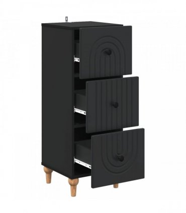 vidaXL Drawer Cabinet Black 33 x 34.5 x 90 cm Engineered Wood — V0672158146