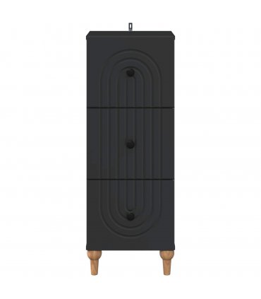 vidaXL Drawer Cabinet Black 33 x 34.5 x 90 cm Engineered Wood — V0672158146