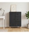 vidaXL Sideboard with Drawer Black 66 x 34.5 x 90 cm Engineered Wood — V0672158148