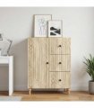 vidaXL Sideboard Sonoma Oak 66 x 34.5 x 90 cm Engineered Wood — V0672158149