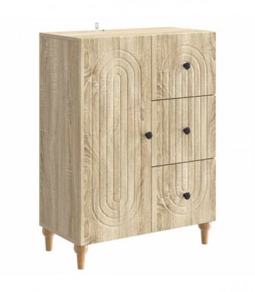 vidaXL Sideboard Sonoma Oak 66 x 34.5 x 90 cm Engineered Wood — V0672158149