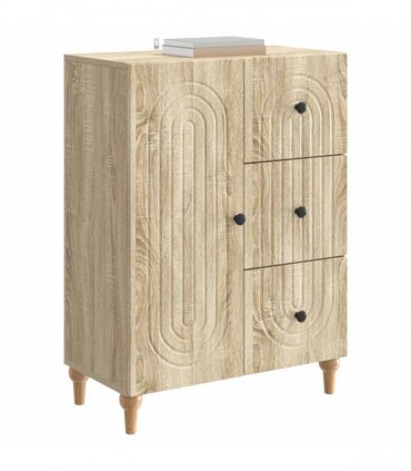 vidaXL Sideboard Sonoma Oak 66 x 34.5 x 90 cm Engineered Wood — V0672158149