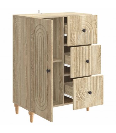 vidaXL Sideboard Sonoma Oak 66 x 34.5 x 90 cm Engineered Wood — V0672158149