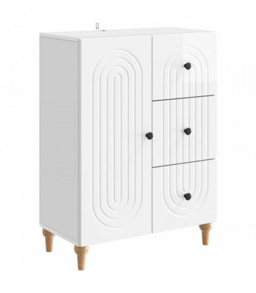 vidaXL Sideboard High Gloss White 66 x 34.5 x 90 cm Engineered Wood — V0672158150