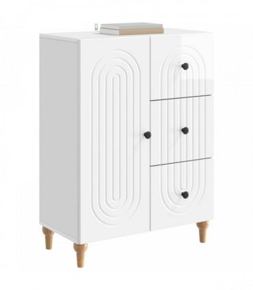 vidaXL Sideboard High Gloss White 66 x 34.5 x 90 cm Engineered Wood — V0672158150
