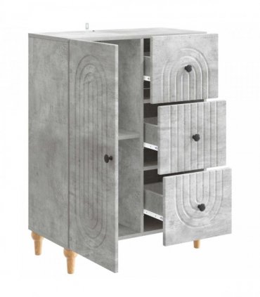 vidaXL Sideboard Concrete Grey 66 x 34.5 x 90 cm Engineered Wood — V0672158151