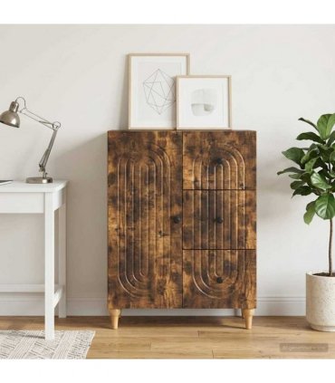 vidaXL Sideboard Smoked Oak 66 x 34.5 x 90 cm Engineered Wood — V0672158152