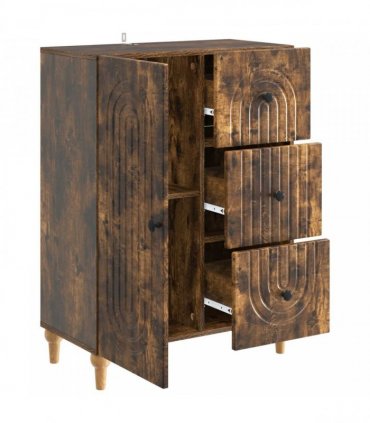 vidaXL Sideboard Smoked Oak 66 x 34.5 x 90 cm Engineered Wood — V0672158152