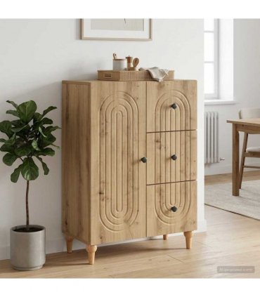 vidaXL Sideboard Artisan Oak 66 x 34.5 x 90 cm Engineered Wood — V0672158153