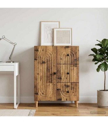 vidaXL Sideboard Old Wood 66 x 34.5 x 90 cm Engineered Wood — V0672158154