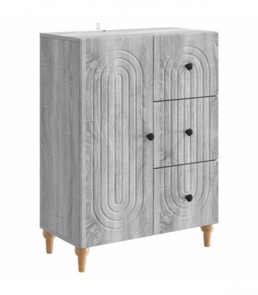 vidaXL Sideboard Grey Sonoma 66 x 34.5 x 90 cm Engineered Wood — V0672158155