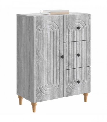 vidaXL Sideboard Grey Sonoma 66 x 34.5 x 90 cm Engineered Wood — V0672158155