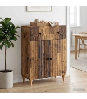 vidaXL Sideboard Old Wood 66 x 34.5 x 90 cm Engineered Wood — V0672158156