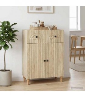vidaXL Sideboard Sonoma Oak 66 x 34.5 x 90 cm Engineered Wood — V0672158157