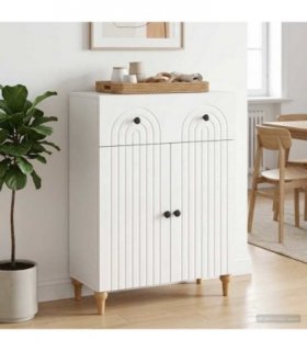 vidaXL Sideboard High Gloss White 66 x 34.5 x 90 cm Engineered Wood — V0672158158