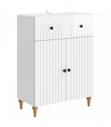 vidaXL Sideboard High Gloss White 66 x 34.5 x 90 cm Engineered Wood — V0672158158