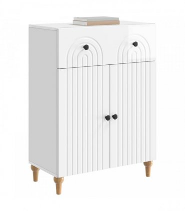 vidaXL Sideboard High Gloss White 66 x 34.5 x 90 cm Engineered Wood — V0672158158