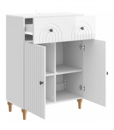 vidaXL Sideboard High Gloss White 66 x 34.5 x 90 cm Engineered Wood — V0672158158
