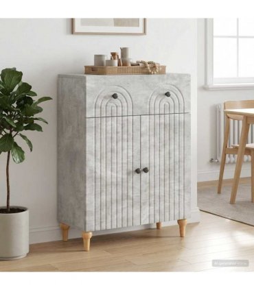 vidaXL Sideboard Concrete Grey 66 x 34.5 x 90 cm Engineered Wood — V0672158159
