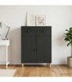 vidaXL Sideboard with Drawer Black 66 x 34.5 x 90 cm Engineered Wood — V0672158161