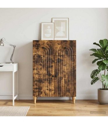 vidaXL Sideboard Smoked Oak 66 x 34.5 x 90 cm Engineered Wood — V0672158162