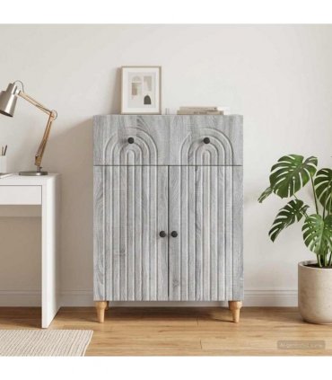 vidaXL Sideboard Grey Sonoma 66 x 34.5 x 90 cm Engineered Wood — V0672158163